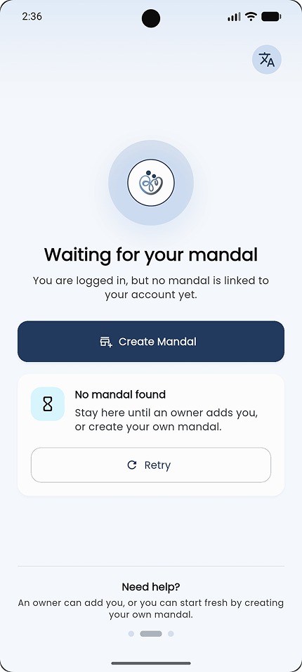 Real Mandal interface screen